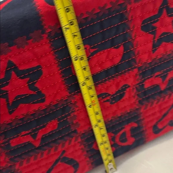 VTG Dooney & Bourke Red & Blue novelty canvas patchwork shoulder handbag NWT - Picture 11 of 15